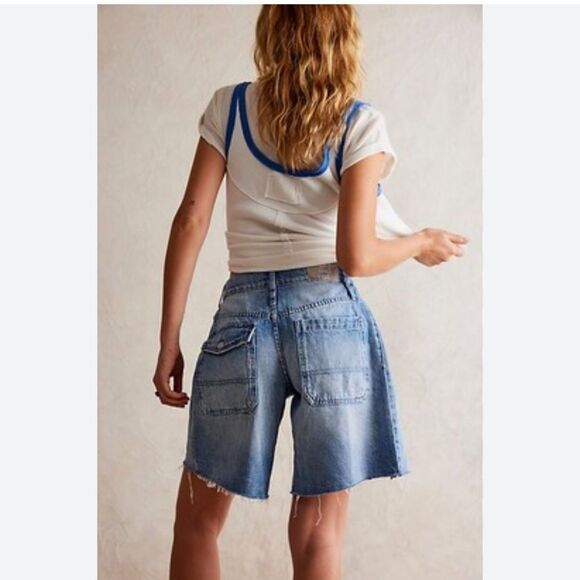 Free People We The Free Boomerang Long Shorts size 25 - Picture 2 of 6